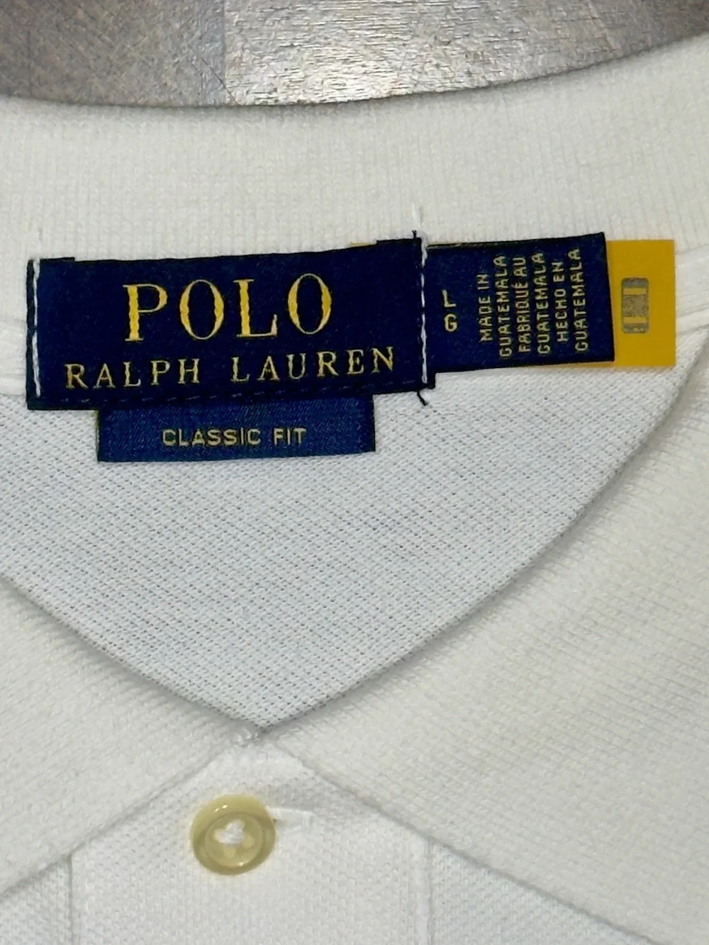 Ralph Lauren Classic-Fit Men’s White/Red Polo Shirt sz. Large (Never Worn).